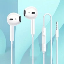 1pc Apple Wired Earphone With Noise Isolation, Built-In Microphone And Volume Control, High-Fidelity Stereo Sound Compatible With IPhone 16 15 14 13 12 11, And Other Audio Recording Devices, With Type-C/3.5mm/Lightning Port Plugs - White - View 8