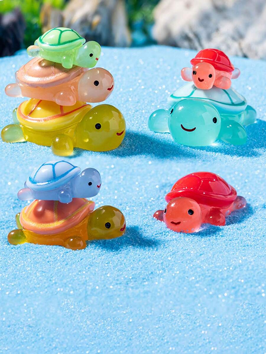 10 cái/20 cái/Đèn ngủ hình rùa phong cảnh nhỏ sáng tạo DIY trang trí túi mù hình rùa Mini nhựa trang trí màu sắc ngẫu nhiên giao hàng