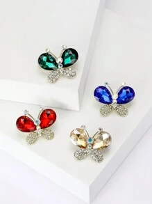 女士时尚珐琅蝴蝶胸针水钻昆虫别针派对宴会休闲配饰礼物