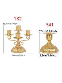 1 件浪漫欧式家居烛光晚餐婚礼装饰，锥形烛台金属烛台，房间装饰，家居装饰现代铁制烛台，适合浪漫婚礼晚餐和派对装饰 - 高烛台，哥特式设计，适合家居和万圣节，礼物 - 彩色 - 查看 6