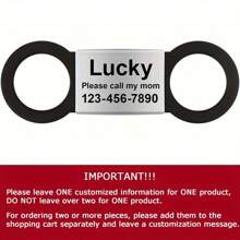 Customized Sliding Pet ID Tags, Personalized Dog Name Plates, Engraved Dog Nameplates, Universal Design Suitable For Most Pet Collar Styles - Black - View 10