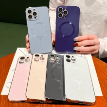 Magnetic Phone Case For IPhone 16/15/14/13/12 Pro Max Plus, Supports Wireless Charging, All-Round Camera Protection, Shockproof Back Cover - Màu xanh lam - Xem 2