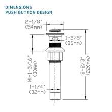 1buc de scurgere din oțel inoxidabil auriu periat, scurgere cu capac pentru chiuvetă/lavoar, rezistentă la mirosuri și scurgeri, design simplu potrivit pentru chiuveta de baie