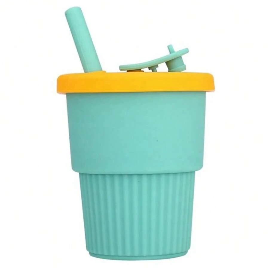 Vaso de silicona plegable para bebe , cuenta con popote y base antiderrapante , y capacidad para 285 ml, no esperes mas y elige nuestros modelos - Verde - Ver 1
