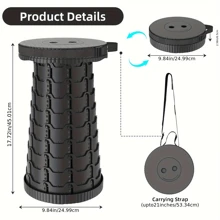 1pc Upgraded Portable Folding Stool, Retractable Chair For Camping Fishing Hiking BBQ, Lightweight & Easy Storage
