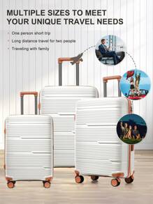 Floless Carry On Luggage Hard Shell Travel Trolley 4 Spinner Wheels Lightweight Polypropylene Suitcase With TSA Lock Spinner, 20in Carry On Luggage Small Suitcase With Spinner Wheels Lightweight Rolling Cabin Suitcase For Airplanes Travel Bag For School School Accessories School Stuff