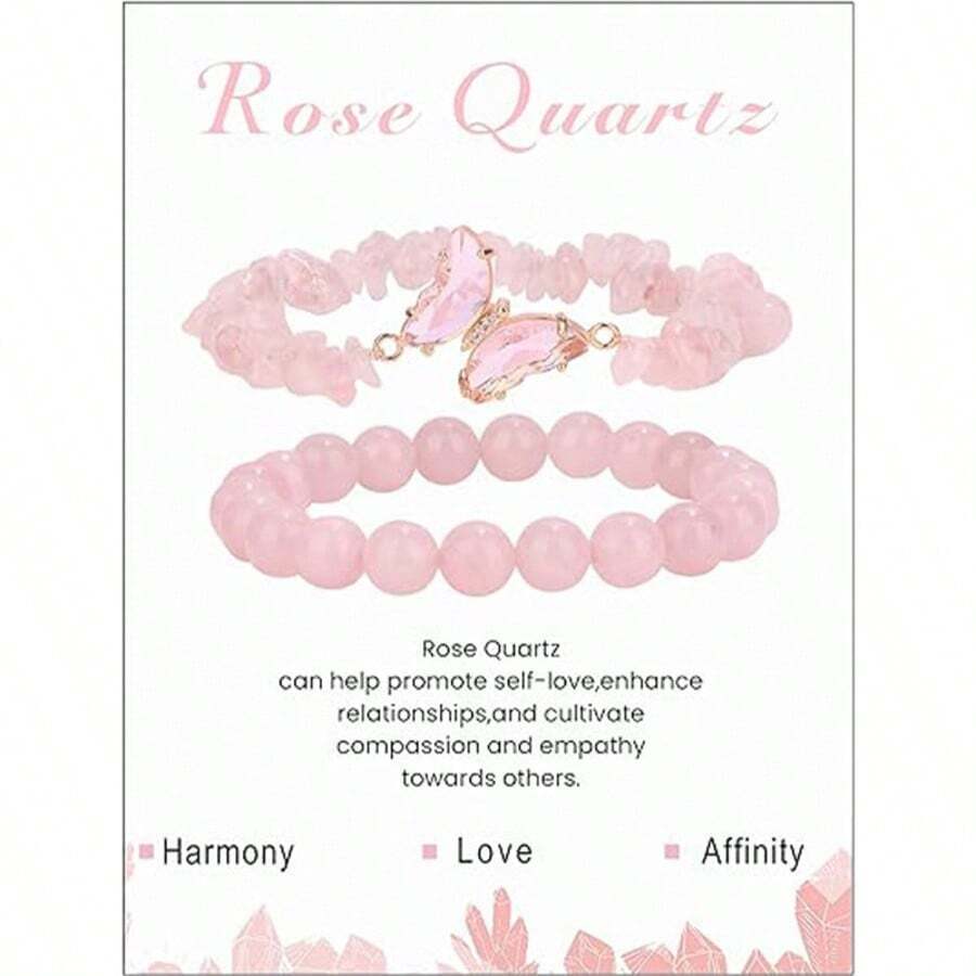 Handmade Luxury Niche Design Ombre Butterfly Crystal Double Layer 8mm