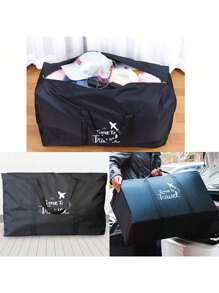 Opvouwbare reistassen Unisex opbergtas, draagbare dameshandtassen heren grote capaciteit bagagetassen, met tijdvliegtuigpatroon, multifunctionele reisaccessoires, bagagetas verhuisdoos Oxford-doek, inpakbagagetas, verhuistas, geschikt voor slaapzalen, huurhuizen, schoolslaapzalen, vochtbestendige en stofdichte opbergtassen voor kleding en quilttassen