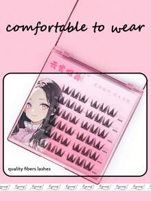 36 chiếc C Curl Manga Cat Eye Style DIY Clusters Extensions Lông mi riêng lẻ Cluster Natural Segmented Eyelash Bundles - C - Xem 2