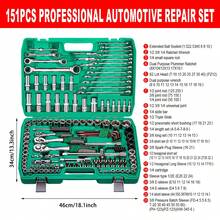 Socket Wrench SetAutomotive Repair And Home Machine Tool Set With 72-Pocket Reversible Ratchet, CR-V Socket And S2 Screwdriver Kit - 綠色 - 查看 2