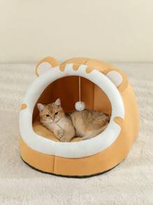 1 Peça Cama Confortável para Gato, Casa de Gato Macia e Aconchegante, Cesta de Dormir para Gato Respirável Adequada para Gatos Pequenos/Médios/Grandes, Todas as Estações