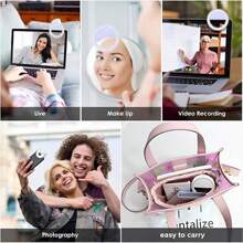 Luce ad anello LED ricaricabile USB, illuminazione supplementare per fotografia notturna, miglioramento del selfie in ambienti bui, adatta per fotografia con smartphone e trucco