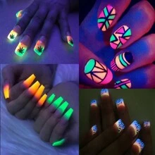 Dofuny Groene lichtgevende nagelkunstpoeder 10g Professionele zeldzame aardenstof Langdurige glow-in-the-dark manicure dip pigment glitter voor nagels