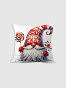 4 件/1 件圣诞小矮人圣诞老人礼物雪人超柔软短毛绒枕套柔软舒适靠垫套适用于沙发、卧室、客厅、家居装饰、派对 - 彩色 - 查看 11