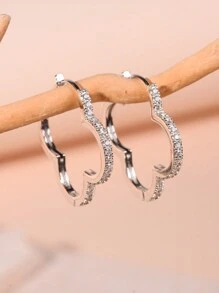 1 par de aretes de aro con flores de rhinestone y trébol de la suerte para mujer, regalo de moda para amigos en Navidad, Halloween, San Valentín, mamá, madre, Día de la Madre, regalo
