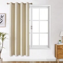 Panouri de perdele negre cu ochiuri, disponibile în opțiuni de 4/2/1 panouri, dimensiuni multiple, țesătură în 3 straturi de înaltă calitate, izolare termică și umbrire solară, potrivite pentru dormitor, sufragerie, sufragerie, bucătărie, dulap, culoare bej