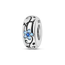 1pc 925 Sterling Silver Beads Rainbow Colored Zirconia Love Shaped Silicone Stopper Starry Sky Charms Beads Fit DIY Bracelets Positioning Bead Fine Jewelry Accessories Valentines