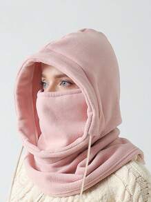 1pc Women Beanie Fleece Cycling Hat Scarf Hooded Face Cover Men Camping Cycling Cap Ski Balaclava Skullies Beanie Bonnet Neckerchief - A - View 4