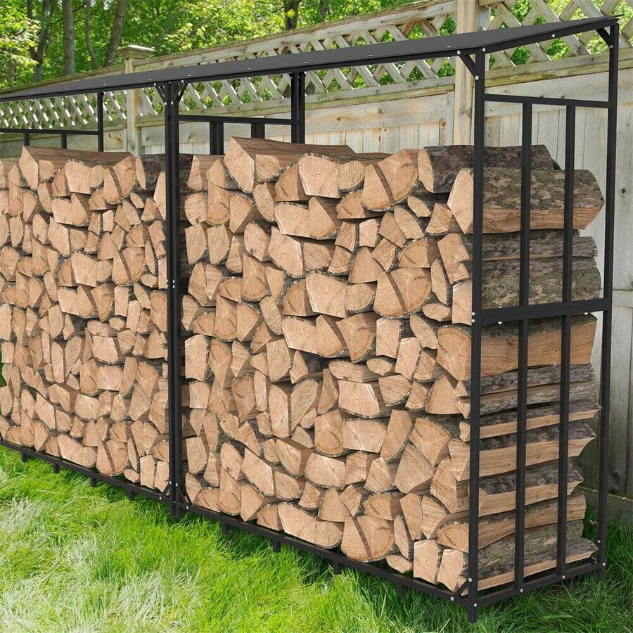 Heavy Duty Outdoor Firewood Storage Log Rack Metal Firewood Stand With
