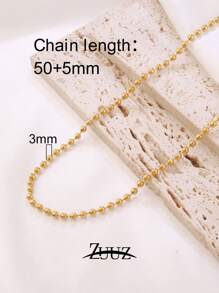 1 pièce Collier à chaîne de perles en acier inoxydable de 2 mm, 3 mm, 4 mm pour femmes et hommes. Colliers à perles rondes. Ras-de-cou pour femmes. Cadeau pour meilleurs amis