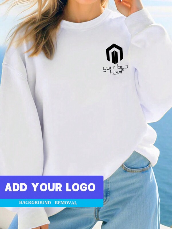 Customized Women Sweatshirt, Customized Work Sweatshirt, Women's Printed Work Top,Women Tops, Devise Or Logo, Fall Tops,Custom Logo Design, Company Logo, Team Logo, Personalized Customization,White Top,Customized Printed