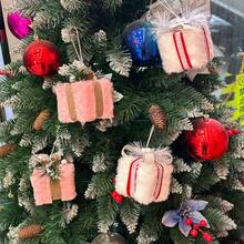 1 件/2 件圣诞树装饰挂饰，白色/粉色方形礼盒风格迷你装饰 - 彩色 - 查看 2