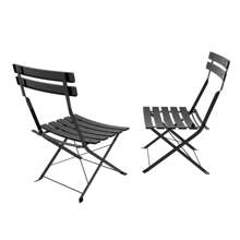 2 Black Steel Chairs