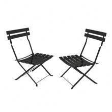 2 Black Steel Chairs