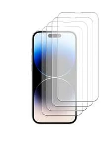 4 件装全屏钢化玻璃屏幕保护膜，边缘覆盖，防指纹，防水，防刮，高灵敏度触摸，9H 硬度防碎，兼容 iPhone - 無色 - 查看 24