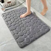Memory Foam Bath Mat Rug, 24 X 16 Inches Cobblestone Bathroom Rugs, Comfortable, Soft, Super Water Absorption, Machine Wash, Non-Slip, Thick, Easier To Dry For Bathroom Floor Rugs ,Room Decor - Grey - View 10