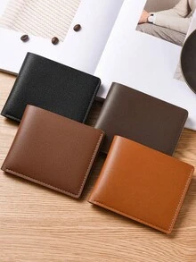 Men's Slim Wallet, Thin Bifold Wallet, Convenient Card Holder, Lightweight ID/Card Case, Unisex Coin Purse, Easy To Carry - Multicolor - View 1