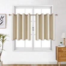 Panouri de perdele negre cu ochiuri, disponibile în opțiuni de 4/2/1 panouri, dimensiuni multiple, țesătură în 3 straturi de înaltă calitate, izolare termică și umbrire solară, potrivite pentru dormitor, sufragerie, sufragerie, bucătărie, dulap, culoare bej