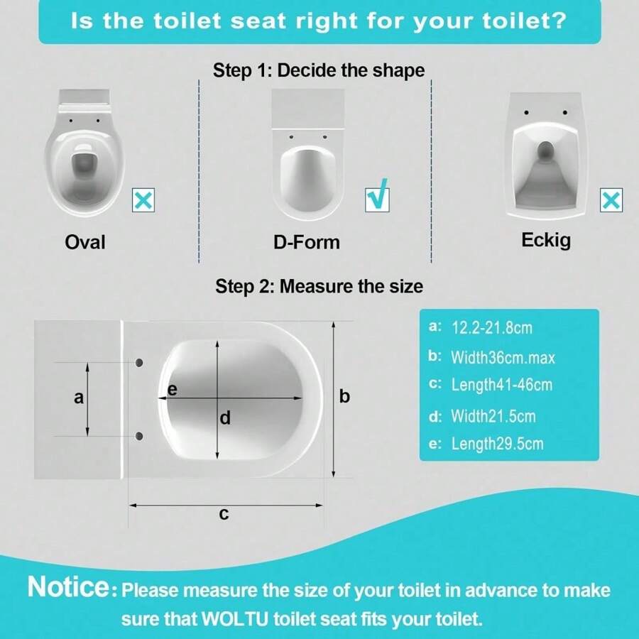 Shape White Toilet Seat, Soft Close Adjustable Hinge Quick Release Top