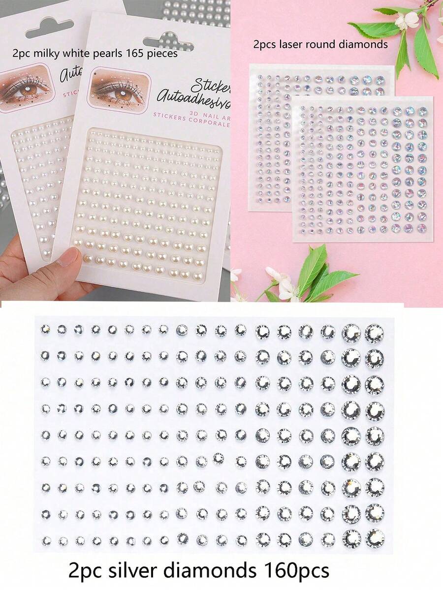 1pc(Sheet)/2pcs(Sheet) Rhinestone Facial Tattoo Sticker For Party, Face