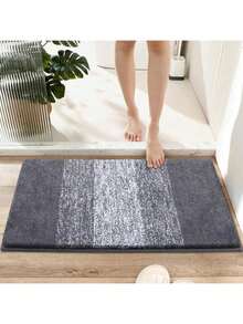 Large Bath Mats 80 X 120 Cm, Non Slip Machine Washable Bathroom Mat Rug Microfiber Absorbent Bath Mats For Bathroom Floor Soft Bath Rug(Grey) - Grey - View 2