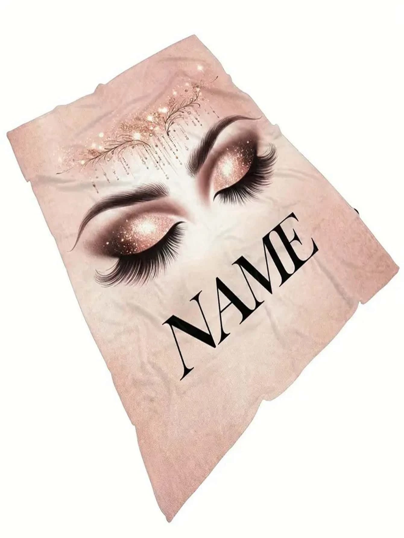 1pc Customized Name Blanket, Personalized Eyelash Soft Portable Blanket