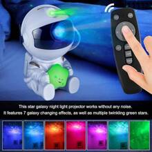 1 Piece Multi-Color Astronaut Galaxy Projector Lamp, Multi-Color Nebula Variable Projector, 4.92 Inch Star Lamp, 360° Rotating, Suitable For Bedroom, Living Room, Party, Birthday Gift, Halloween Christmas Gift, Fulfill Your Fantasy Of Starry Sky.