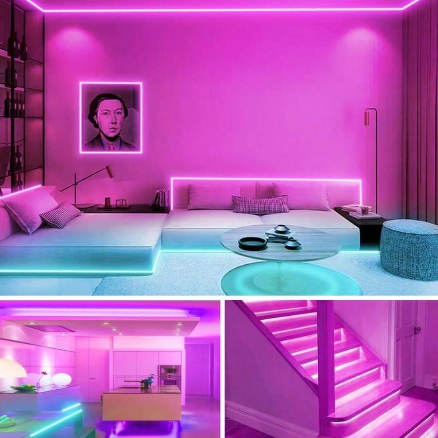 200FT 100FT 50FT Smart Led Rope Lights RGB Color Changing Time Setting