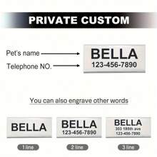 Customized Sliding Pet ID Tags, Personalized Dog Name Plates, Engraved Dog Nameplates, Universal Design Suitable For Most Pet Collar Styles - Black - View 6
