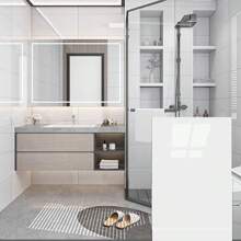 30pcs 5.4㎡ 3D Stereo Light Grey Marble Pattern Imitation Ceramic Tile Wall Sticker, Waterproof, Moisture-Proof, Covering Ugly Wall Panel, Kitchen & Bathroom Sticker, Aluminum Plastic Board Wall Sticker