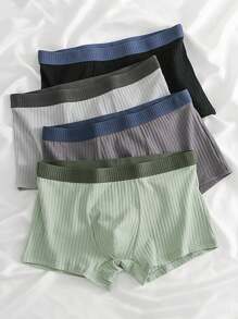4pcs Comfortable Men's Underwear Briefs, Teenage Boxer Shorts, Men's Innerwear