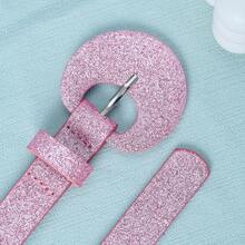 Fashionable Colorful PU Children's Belt With Matching Buckle, Versatile Leather Accessory Suitable For Different Occasions