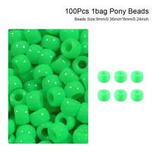 100/200pcs Acrylic Pony Beads Multicolor Plastic Bucket Beads For Jewelry Making DIY Braid Bracelet Necklace Pendant