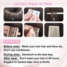 KANEKALON 胶带接发 20 片/包 直发隐形胶带接发 适合女性 - 彩色 - 查看 10