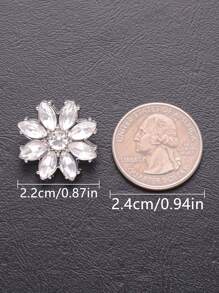 5 Peças/Pacote Botões de Metal com Pétalas de Flor de Cristal Transparente Brilhante, para Camisa, Suéter, Terno, Vestido, Casaco de Pele, Jaqueta, Decoração Costurada à Mão, DIY para Sapatos, Chapéus, Caixas de Presente, Bolsas, Pingentes, Acessórios de Joalheria da Moda