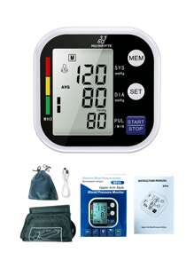 Español Monitor Presion Arterial Digital Lcd Para Brazo Intellective Carga USB - Blanco y Negro - Ver 6