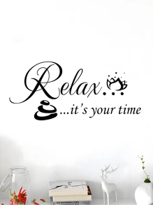 Adesivo de parede para relaxamento de salão de beleza de 1 peça, adequado para banheiro, estúdio de ioga, sala de massagem e decoração de casa, decoração de parede de vinil