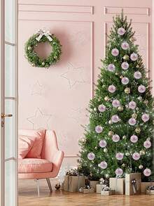 9PCS Pink Christmas Ball Ornament Shatter Proof Flash Christmas Tree Hanging Ball Suitable For Christmas Wedding Party Decoration Home Decor Christmas Decorations Room Decor Winter - 9PCS Pink Christmas Balls - View 8
