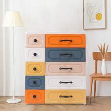 LOYALHEARTDY-BTG 5 Layers Plastic Drawer Dresser, Standing Large Colorful Storage Cabinet Storage Closet Cabinet 10 Storage Drawer Units For Bedrooms Living Rooms Kitchens - Multicolor - View 5