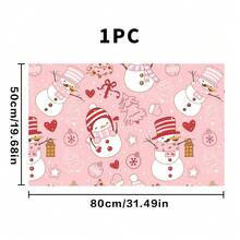 1pc Christmas Theme Dish Drying Mat, Pink Cute Snowman Pattern Waterproof Quick Drying Mat, Counter Decoration Mat, Kitchen Countertop Decor Mat, Suitable For Home Kitchen Countertop Scenario - Multicolor - View 16